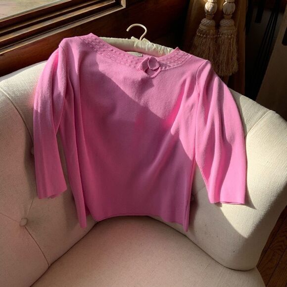 Vintage Sigrid Olsen Pink Bow Sweater - Picture 10 of 16